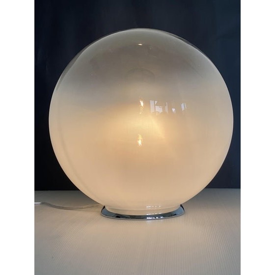 Image 1 of Contemporary Scenographic Murano Vanished-White Murano Glass Table Lamp In 70'S Style