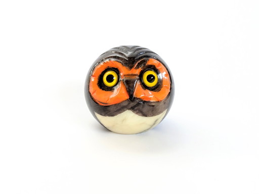 Vintage Alabaster Owl | Midcentury Figurine Paperweight | Italy 1970'S