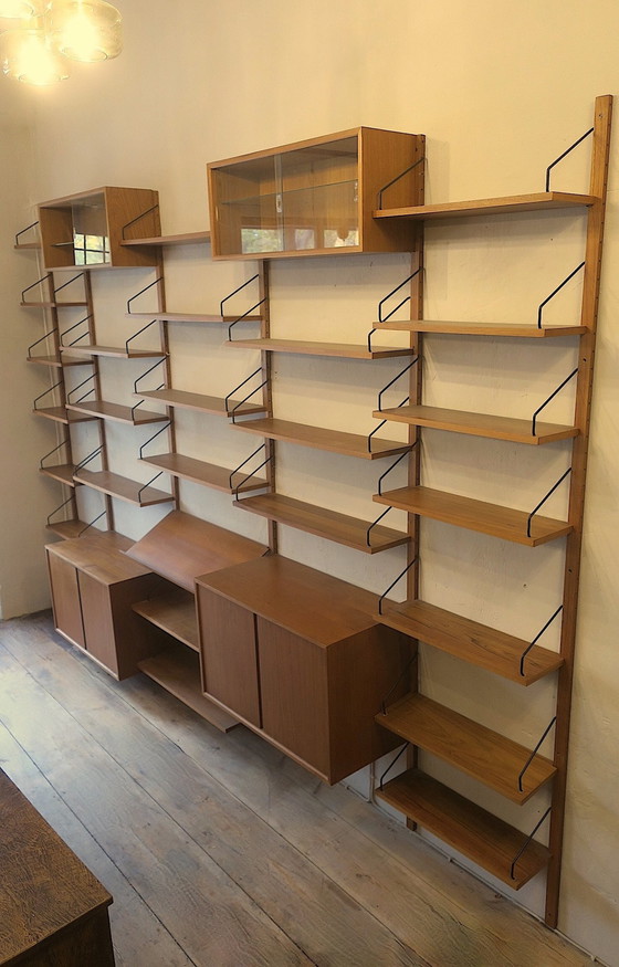 Image 1 of Extensive Danish Modular Teak Shelf System By Poul Cadovius For Cado Royal 1950-60