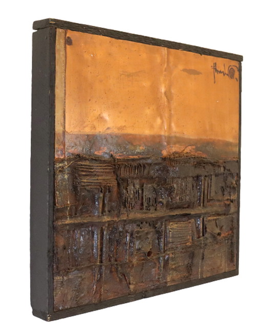 Brutalist Copper wall object