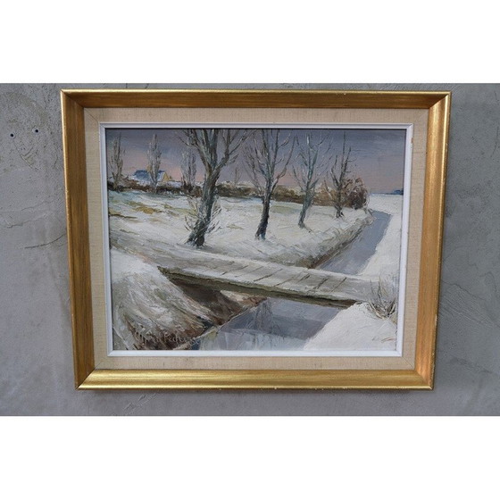 Image 1 of Dipinto a olio moderno d'epoca di Alfred Pedersen, Danimarca 1970