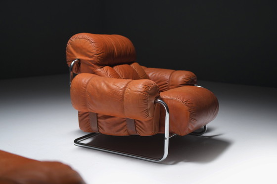 Image 1 of Tucroma Lounge Chairs (2) In Cognac Leather By Guido Faleschini For I4 Mariani