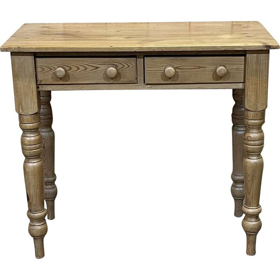 Image 1 of Vintage English fir desk table, 1950