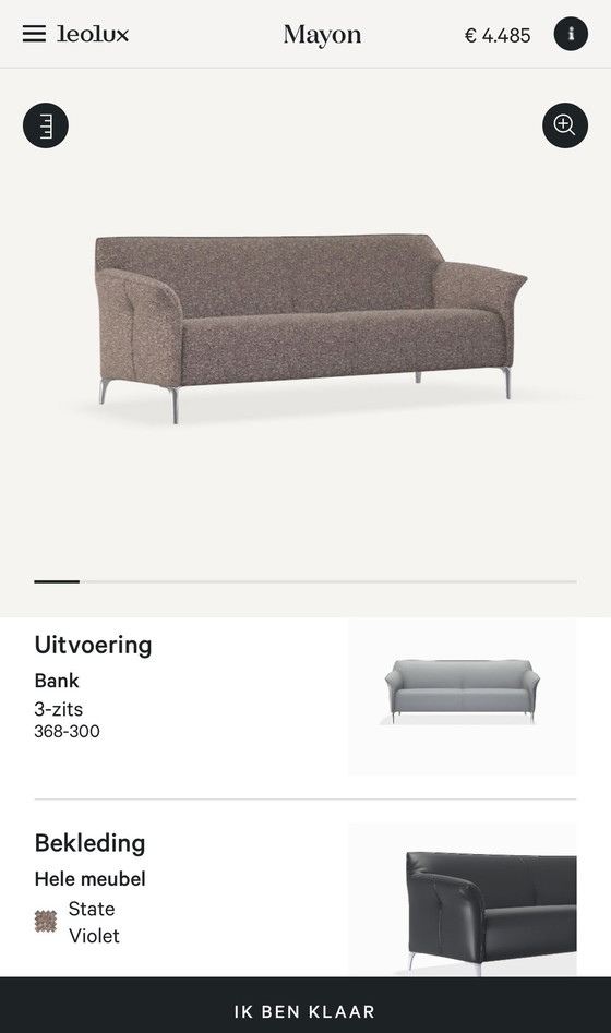 Image 1 of Leolux Mayon 3 Seater Sofa Fabric State