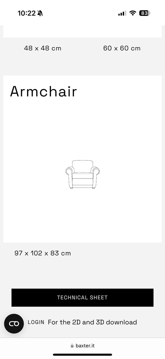 Image 1 of 2x Baxter Mickey Armchairs