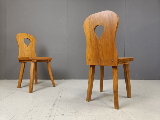 Image 1 of Vintage Brutalist Dining Chairs, Set Of 4 - 1960S