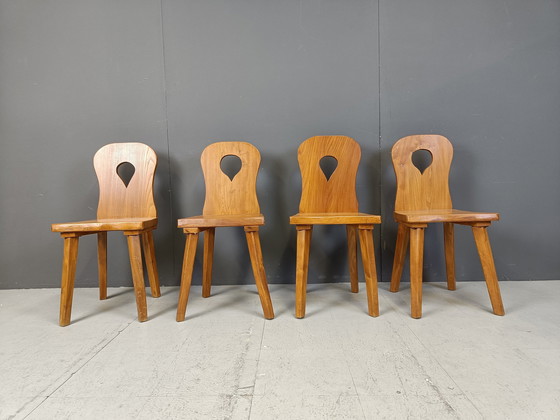 Image 1 of Vintage Brutalist Dining Chairs, Set Of 4 - 1960S