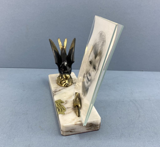 Art Deco Photo Holder With On Flying Bird