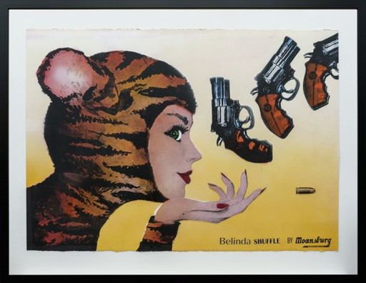 Crail Moansburg - Belinda shuffle I – lithos zeefdrukken, Figuratief