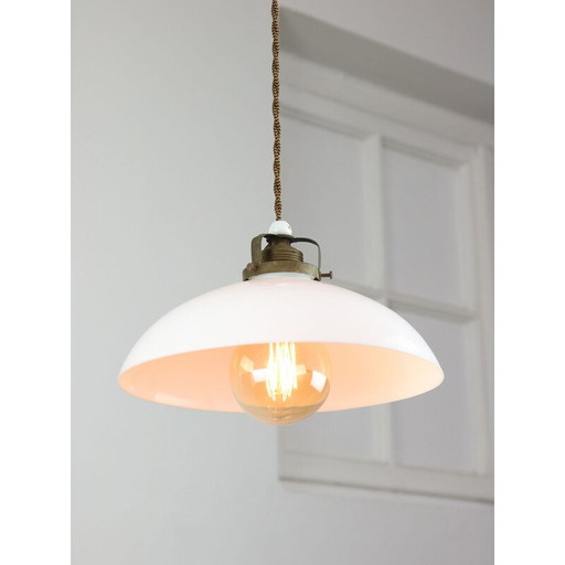 Vintage ceramic and brass pendant lamp, Italy