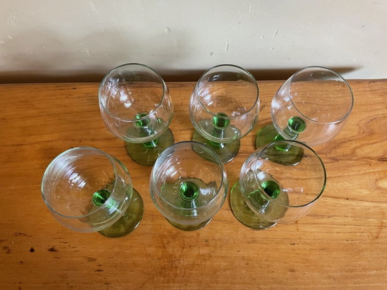 Image 1 of 6 X Wine glasses Art Deco 1930s French