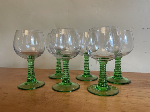 6 X Wine glasses Art Deco 1930s French