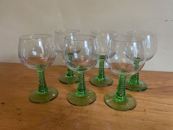 Image 1 of 6 X Wine glasses Art Deco 1930s French