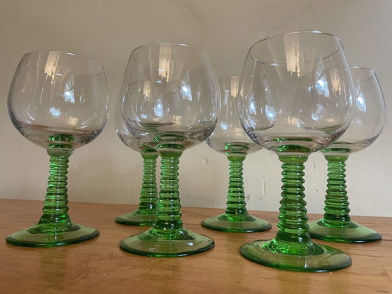 Image 1 of 6 X Wine glasses Art Deco 1930s French