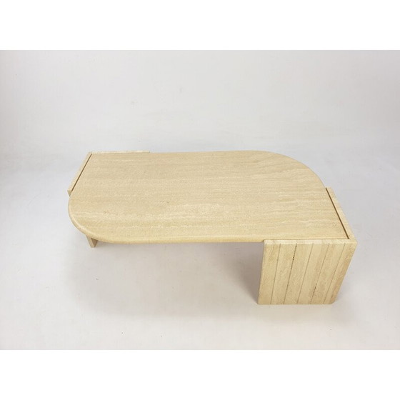Image 1 of Vintage travertine coffee table, Italy 1980