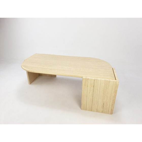 Image 1 of Vintage travertine coffee table, Italy 1980