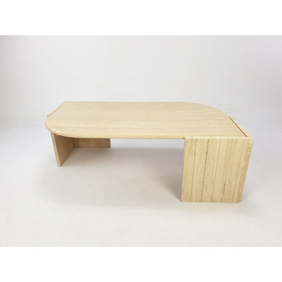 Image 1 of Vintage travertine coffee table, Italy 1980