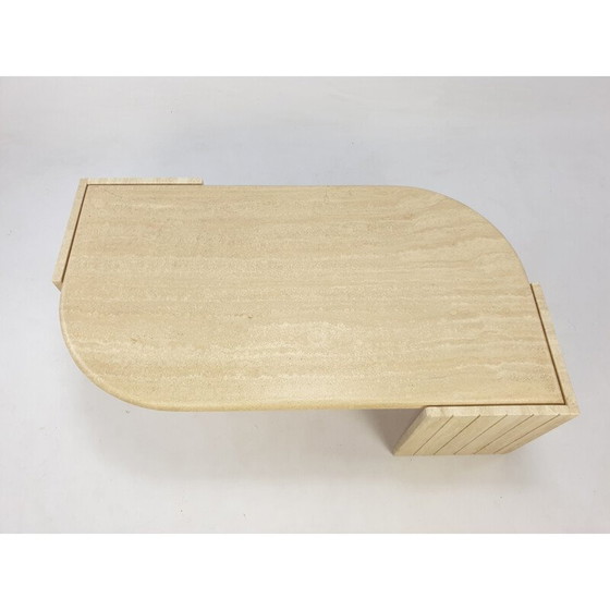 Image 1 of Vintage travertine coffee table, Italy 1980