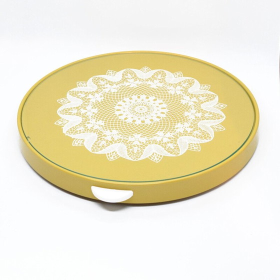 Image 1 of Piatto da torta in plastica gialla modernista vintage, Germania 1960