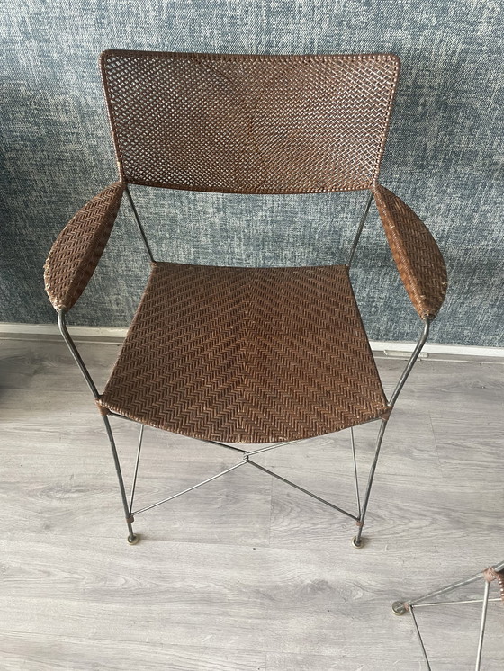 Image 1 of 3x Vintage Yuzuru Yamakava Rap chairs walnut rattan