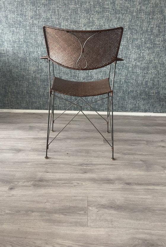 Image 1 of 3x Vintage Yuzuru Yamakava Rap chairs walnut rattan