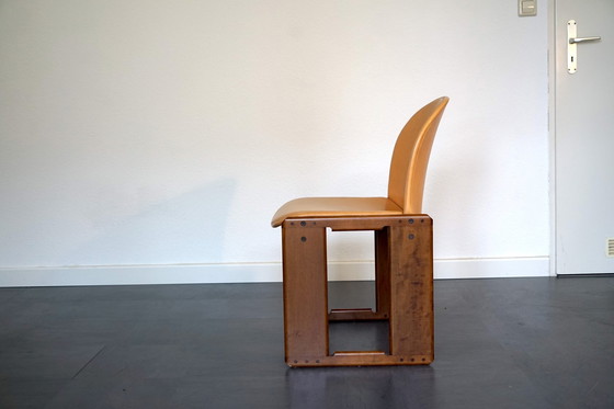 Image 1 of  Side chair in cognac-colored leather by Tobia Scarpa for B&B Italia, 1970s