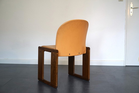 Image 1 of  Side chair in cognac-colored leather by Tobia Scarpa for B&B Italia, 1970s