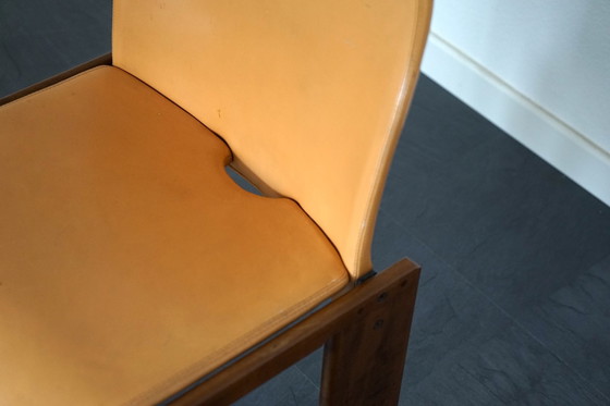 Image 1 of  Side chair in cognac-colored leather by Tobia Scarpa for B&B Italia, 1970s