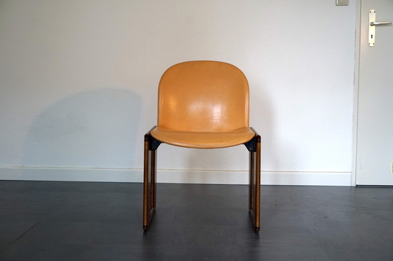 Image 1 of  Side chair in cognac-colored leather by Tobia Scarpa for B&B Italia, 1970s
