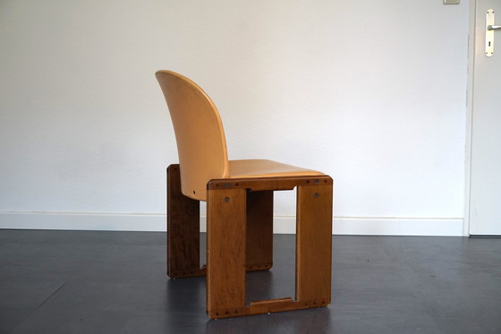 Image 1 of  Side chair in cognac-colored leather by Tobia Scarpa for B&B Italia, 1970s