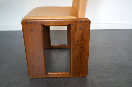 Image 1 of  Side chair in cognac-colored leather by Tobia Scarpa for B&B Italia, 1970s