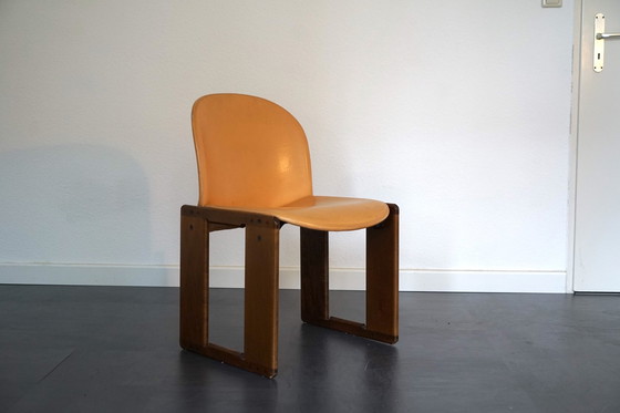 Image 1 of  Side chair in cognac-colored leather by Tobia Scarpa for B&B Italia, 1970s
