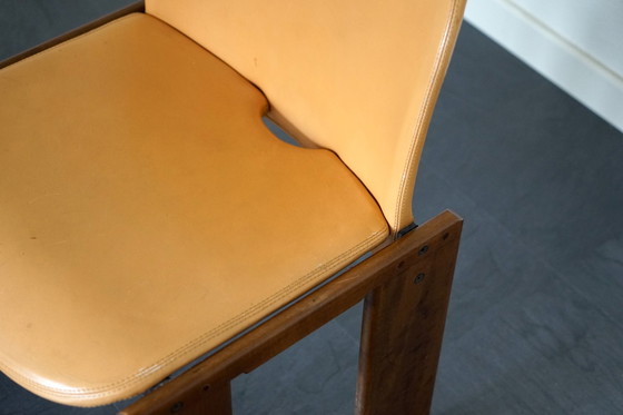 Image 1 of  Side chair in cognac-colored leather by Tobia Scarpa for B&B Italia, 1970s