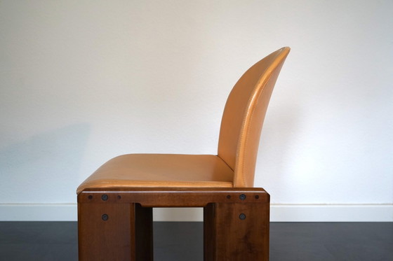 Image 1 of  Side chair in cognac-colored leather by Tobia Scarpa for B&B Italia, 1970s