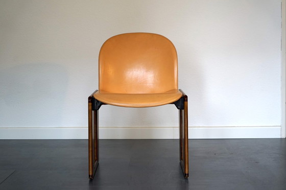Image 1 of  Side chair in cognac-colored leather by Tobia Scarpa for B&B Italia, 1970s