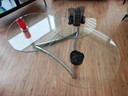 Vintage nostalgic coffee table three glass tops with heavy chrome base