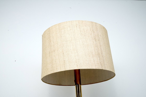 Image 1 of Lampada da terra vintage tedesca in oro con grande paralume e dettagli dorati, anni '70 