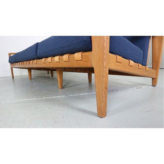 Image 1 of Vintage "Bodö" 3-seater sofa in oak and leather by Svante Skogh for Säffle Möbler, 1950