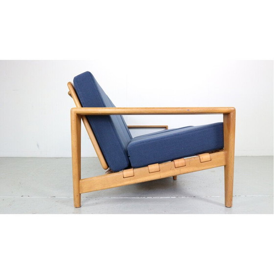 Image 1 of Vintage "Bodö" 3-seater sofa in oak and leather by Svante Skogh for Säffle Möbler, 1950