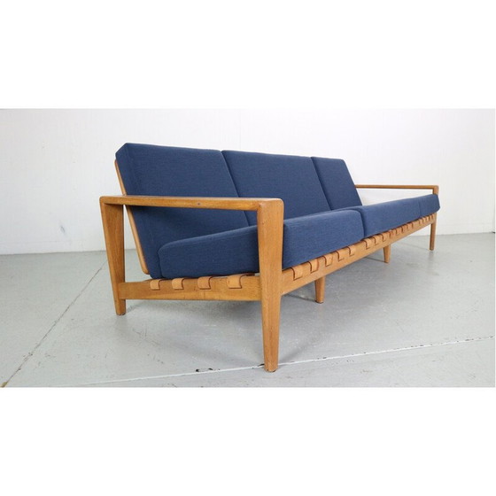 Image 1 of Vintage "Bodö" 3-seater sofa in oak and leather by Svante Skogh for Säffle Möbler, 1950