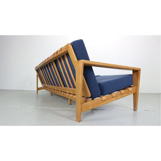 Image 1 of Vintage "Bodö" 3-seater sofa in oak and leather by Svante Skogh for Säffle Möbler, 1950