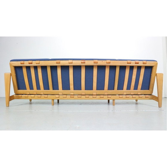 Image 1 of Vintage "Bodö" 3-seater sofa in oak and leather by Svante Skogh for Säffle Möbler, 1950
