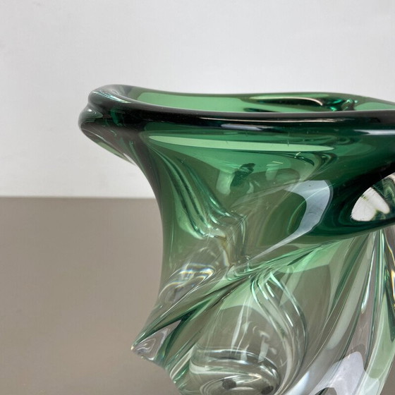 Image 1 of Vintage crystal and glass "Wave" vase by Val Saint Lambert, Belgium 1960s