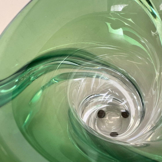 Image 1 of Vintage crystal and glass "Wave" vase by Val Saint Lambert, Belgium 1960s