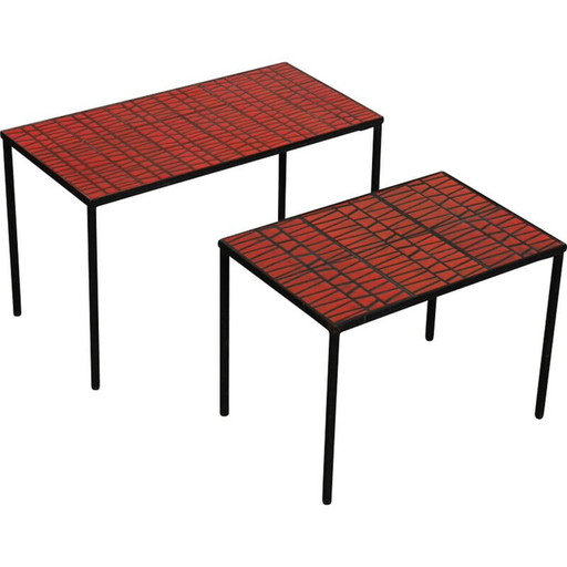 Vintage nesting tables by Roger Capron, 1960