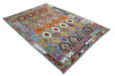 Kilim afgano originale in stile antico, 241 x 175 cm, condizioni eccellenti.