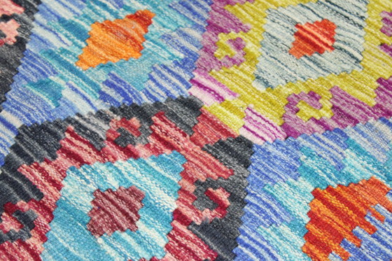 Image 1 of Kilim afgano originale in stile antico, 241 x 175 cm, condizioni eccellenti.