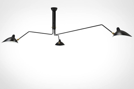 Serge Mouille 3 Arms Ceiling Light