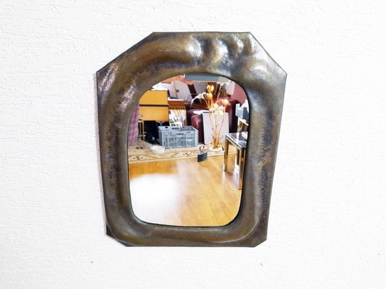 Image 1 of Anthroposophical Brass frame mirror from the 50s