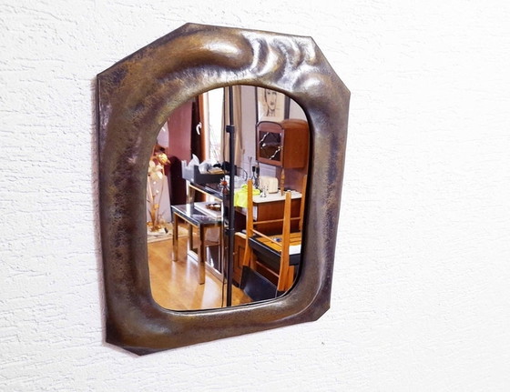 Image 1 of Anthroposophical Brass frame mirror from the 50s